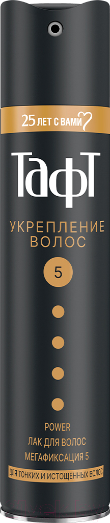 Лак для укладки волос Тафт Power. Укрепление для тонких и истощенных волос мегафиксация (225мл)