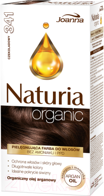 Крем-краска для волос Joanna Naturia Organic 341 Chocolate бессульфатная