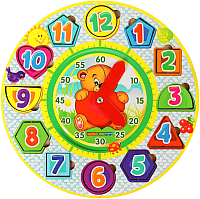 Развивающая игрушка WoodLand Toys Часы-вкладыши 1 / 094201 - 