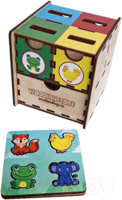 

Развивающая игрушка WoodLand Toys, Комодик-куб. Животные / 119107