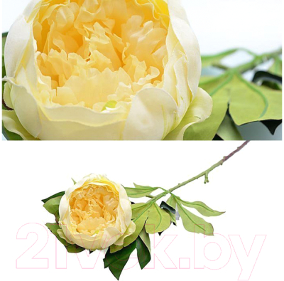 Искусственный цветок ForGarden Пион / BN10772 (желтый/кремовый)