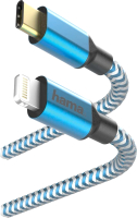 Кабель Hama USB Type-C (m)-Lightning (m) / 00183311 (1.5м, синий) - 