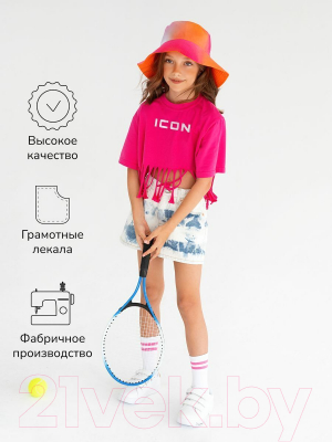 Футболка детская Amarobaby Icon / AB-OD23-I30/25-128 (фуксия, р.128)