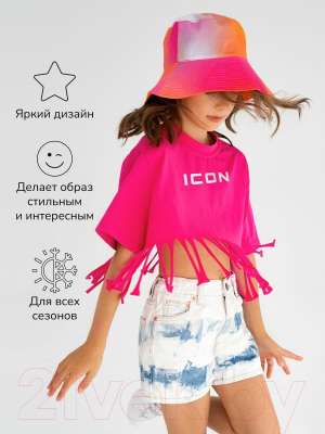 Футболка детская Amarobaby Icon / AB-OD23-I30/25-134 (фуксия, р.134)