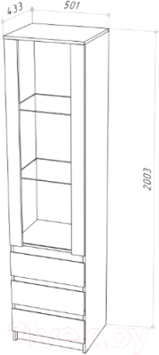 Шкаф с витриной НК Мебель Stern ШКВ-1 / 72678281 (дуб вотан)