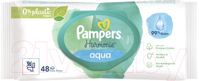 Влажные салфетки детские Pampers Harmonie Aqua (48шт)