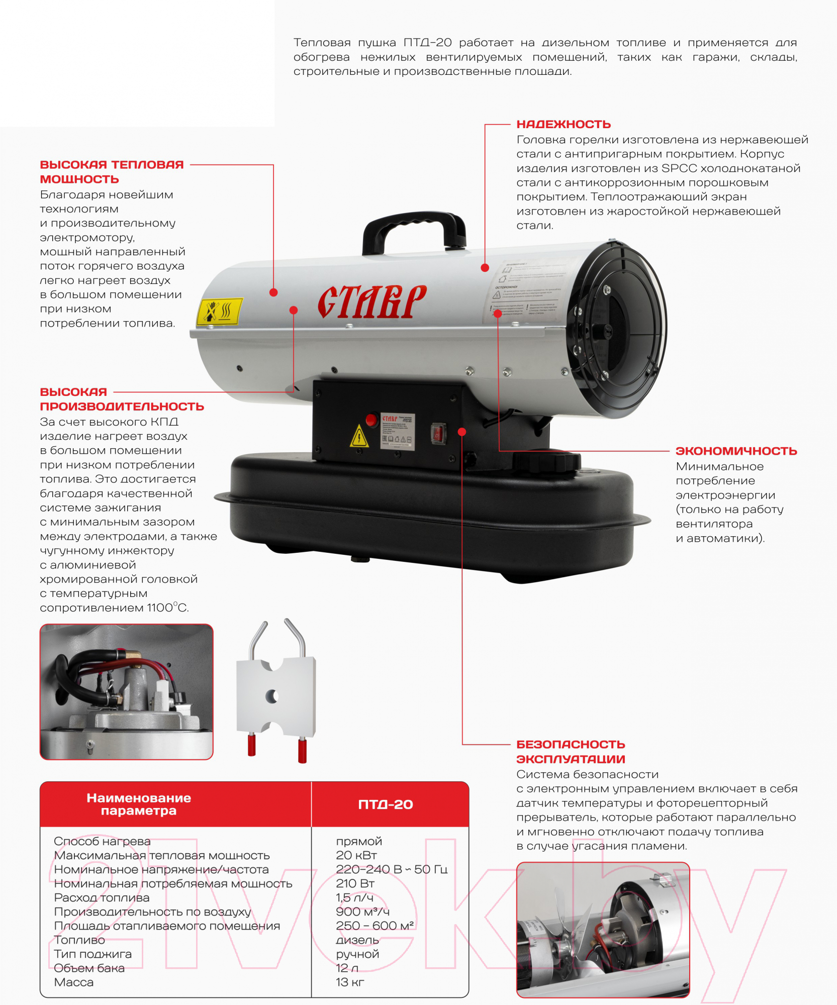 Тепловая пушка дизельная Ставр ПТД-20