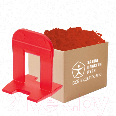 Клипсы для выравнивания плитки Пластик Руси SVP-Profi Mini 1.4мм (500шт, красный)