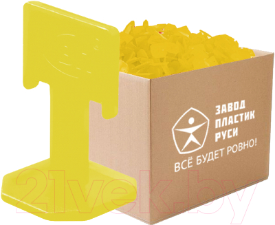 Клипсы для выравнивания плитки Пластик Руси Стандарт 1мм (500шт, желтый)