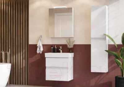 Шкаф с зеркалом для ванной Roca Oleta 60 / A857645501 (белый матовый)