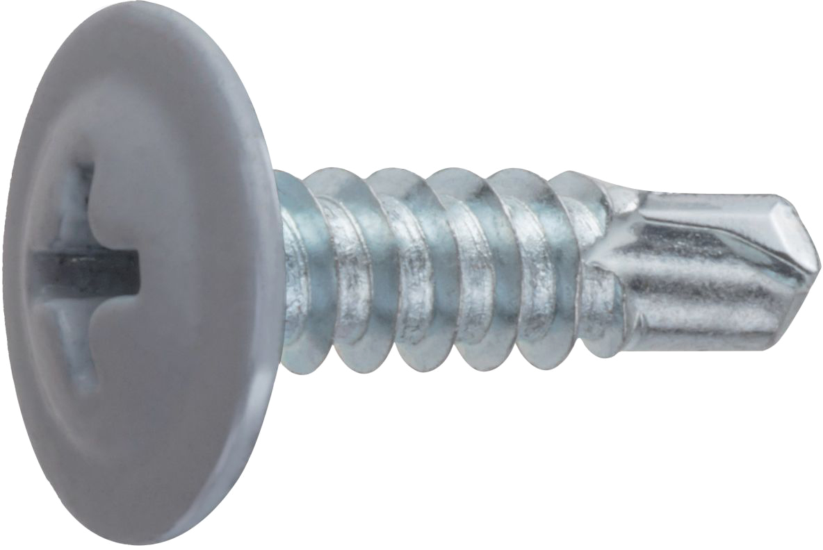 Саморез Starfix Со сверлом 4.2x19 прессшайба / SM-87305-12000 (12000шт, оцинкованный, RAL 7004 сигнальный серый) — фото 1