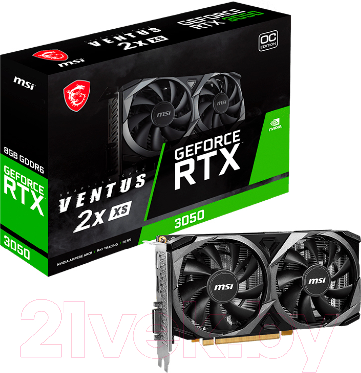 Видеокарта MSI GeForce RTX 3050 Ventus 2X XS 8G OC