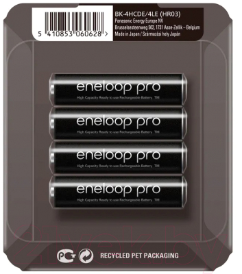 Комплект аккумуляторов Panasonic Eneloop Pro AAA 930 4BP (BK-4HCDE/4LE)
