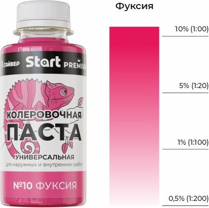 Колеровочная паста START Х10 (100мл, фуксия)