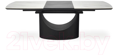 Обеденный стол Halmar Osman 160-220x90x77 (белый мрамор/черный)
