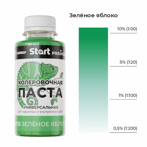 Колеровочная паста START Х25 (100мл, зеленое яблоко) — фото 2