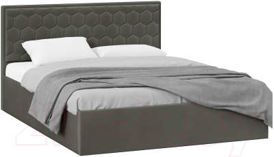 Двуспальная кровать ТриЯ Порто универсальная 160x200 (велюр Confetti Stone)