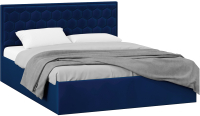 Двуспальная кровать ТриЯ Порто универсальная с ПМ 160x200 (велюр Confetti Blue) - 