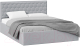 Двуспальная кровать ТриЯ Порто универсальная с ПМ 160x200 (велюр Confetti Silver) - 