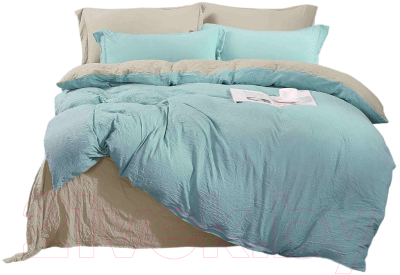 Комплект постельного белья Бояртекс Мятка №14-4810 2.0 с европростыней (нежная бирюза)