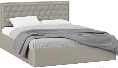 Двуспальная кровать ТриЯ Порто универсальная с ПМ 160x200 (велюр Confetti Smoke)
