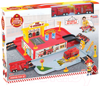 Паркинг игрушечный Dede Пожарная станция / 03343