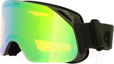 Маска горнолыжная Alpina Sports Blackcomb Q-Lite / A7288871 (Olive Matt/Q-Lite Green)