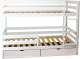 Двухъярусная кровать детская EcoWood Моритц 2 80х200 с бортиком и ящиками / ECO.001.00043.80-200.W - 