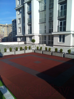 Резиновая плитка Rubtex Mats Games 1000x1000x30 рельеф (зеленый)