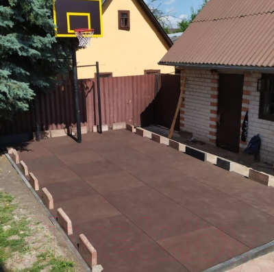 Резиновая плитка Rubtex Mats Games 1000x1000x30 рельеф (зеленый)
