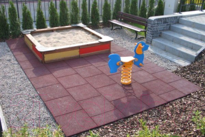 Резиновая плитка Rubtex Mats Games 1000x1000x30 рельеф (зеленый)