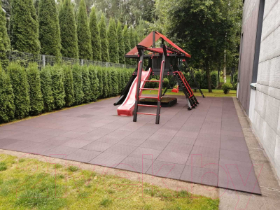 Резиновая плитка Rubtex Mats Games 1000x1000x30 рельеф (зеленый)