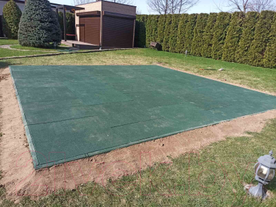 Резиновая плитка Rubtex Mats Games 1000x1000x30 рельеф (зеленый)