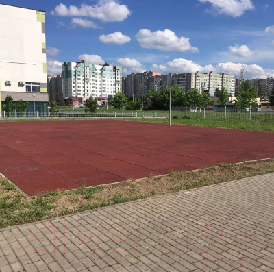 Резиновая плитка Rubtex Mats Games 1000x1000x30 рельеф (зеленый)