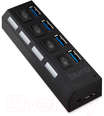 USB-хаб Buro BU-HUB4-U3.0-L (черный)