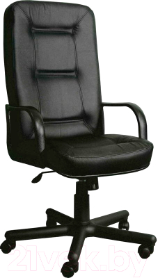 Кресло офисное Деловая обстановка Сенатор Стандарт кожа люкс (черный)