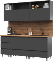 Кухонный гарнитур Стендмебель Хелен 2.0 (серый графит) - 