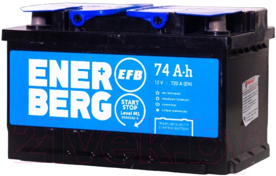 Автомобильный аккумулятор Enerberg 6СТ-74R EFB R+ низкий 720A