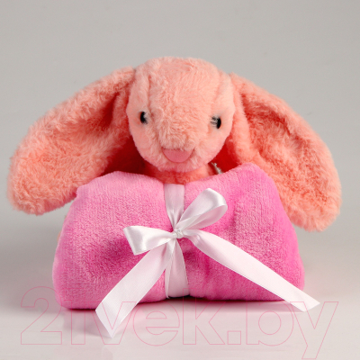 Мягкая игрушка Milo Toys Зайка с пледом / 7752891 (розовый)