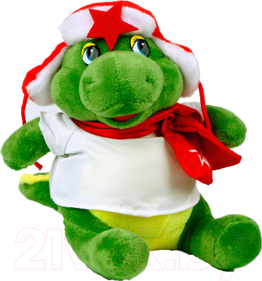 Мягкая игрушка Sima-Land Дракон в шапке ушанке со звездой / 9473183 (зеленый)