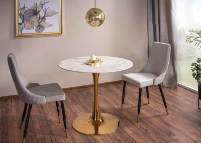 Обеденный стол Signal Espero (белый мрамор/золотой FI 90)