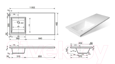 Умывальник Эстет Dallas Silk 100x48 L / ФР-00014928