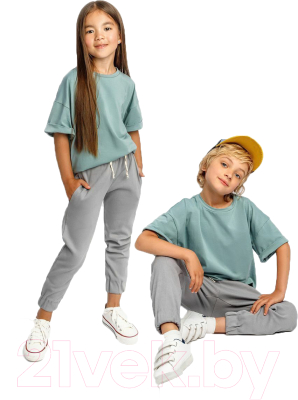 Комплект одежды для малышей Amarobaby Jump / AB-OD21-JUMP22/3211-104 (мятный/серый, р.98-104)