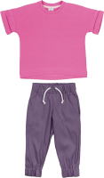 Комплект детской одежды Amarobaby Jump / AB-OD21-JUMP22/2517-110 (фуксия/сиреневый, р.104-110) - 