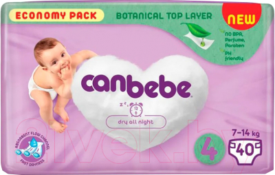 Подгузники детские Canbebe 4 7-14 кг (40шт)