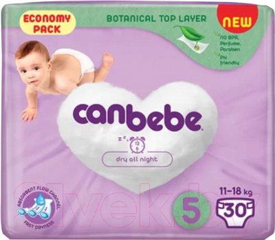 Подгузники детские Canbebe 5 11-18 кг (30шт)