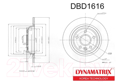 Тормозной диск Dynamatrix-Korea DBD1616