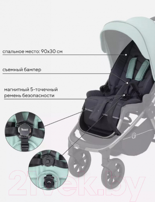 Детская универсальная коляска Rant Flex Pro 2 в 1 2023 / RA074 (зеленый)