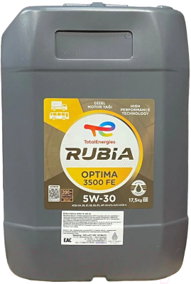 Моторное масло Total Rubia Opt 3500 FE 5W30 / 228205 (20л)