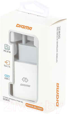 Адаптер питания сетевой Digma DGW2C / DGW2C0F010WH (белый)
